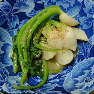 蕪の間引き菜の辛し和え